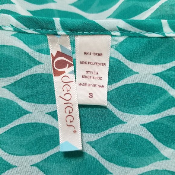 6 Degrees top Small sheer geometric print dolman boho hippie summer - Picture 7 of 8
